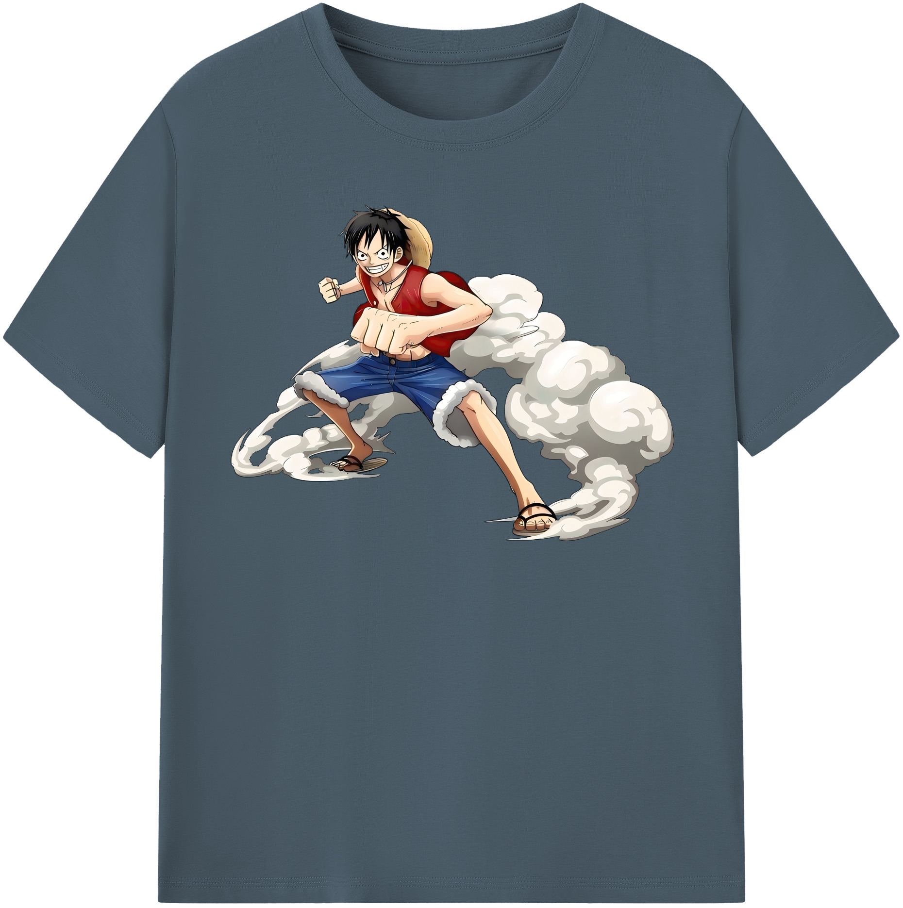 ワンピース モンキー・D・ルフィ ONE PIECE Monkey D. Luffy 綿100％半袖Tシャツ（フロントプリント）